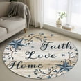 thumbnail image 1 of Round Rug 3.3Ft Washable Non-Slip, Vintage Country Circle Area Rugs for Living Room Bedroom, Blue Rustic Texas Star Vines Wooden Grain Indoor Floor Mats Carpet Runner for Home Decor Aesthetic, 1 of 8