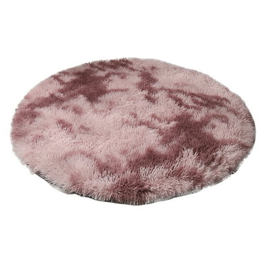 Round Rug, 31.5 Inch Fluffy Circle Area Rug for Kids Room Bedroom Living Room Home Decor, Super Soft Cute Non Slip Circular Rug, Shaggy Plush Nursery Carpet