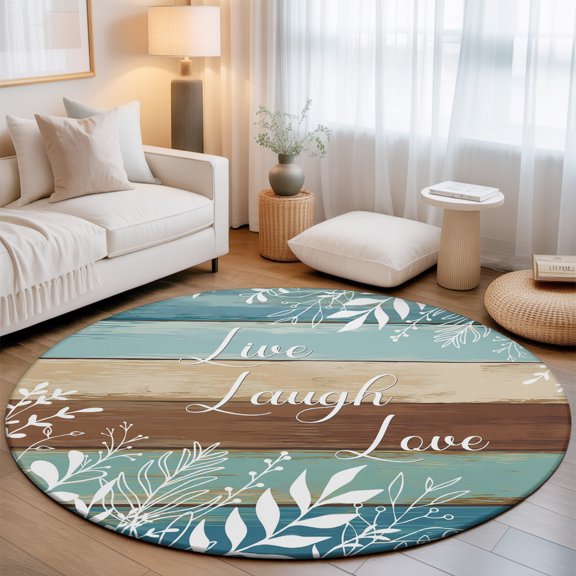 Round Rug 3ft Area Rug, Area Rugs for Living Room Bedroom, Floor Mat Non-Slip Non-Shedding Carpet Indoor Accent Rugs