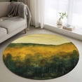 thumbnail image 1 of Round Rug 3ft Area Rug, Autumn Forest Sky Artwork Area Rugs for Living Room Bedroom, Fall Landscape Floor Mat Non-Slip Non-Shedding Carpet Indoor Accent Rugs, 1 of 9