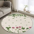 thumbnail image 1 of Round Rug 3ft Area Rug, Irish Shamrock Floral St. Patrick's Day Area Rugs for Living Room Bedroom, Spring Flower Clovers Floor Mat Non-Slip Non-Shedding Carpet Indoor Accent Rugs, 1 of 9