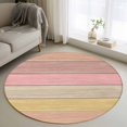 thumbnail image 1 of Round Rug 3ft Area Rug, Pink Yellow Brown Wood Grain Area Rugs for Living Room Bedroom, Vintage Wood Board Floor Mat Non-Slip Non-Shedding Carpet Indoor Accent Rugs, 1 of 9