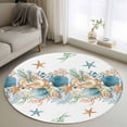 thumbnail image 1 of Round Rug 4Ft Washable Non-Slip, Beach Coastal Circle Area Rugs for Living Room Bedroom, Nautical Shell Starfish Coral Summer Indoor Floor Mats Carpet Runner for Home Decor Aesthetic, 1 of 8