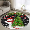 thumbnail image 1 of Round Rug 4Ft Washable Non-Slip, Black Christmas Circle Area Rugs for Living Room Bedroom, Snowman Xmas Tree Ball Snowflake Indoor Floor Mats Carpet Runner for Home Decor Aesthetic, 1 of 8