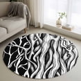 thumbnail image 1 of Round Rug 4Ft Washable Non-Slip, Black White Striped Circle Area Rugs for Living Room Bedroom, Farmhouse Stripes Modern Abstract Art Indoor Floor Mats Carpet Runner for Home Decor Aesthetic, 1 of 8