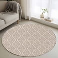 thumbnail image 1 of Round Rug 4Ft Washable Non-Slip, Brown Circle Area Rugs for Living Room Bedroom, Modern Abstract Art Farmhouse Indoor Floor Mats Carpet Runner for Home Decor Aesthetic, 1 of 8