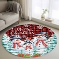thumbnail image 1 of Round Rug 4Ft Washable Non-Slip, Christmas Circle Area Rugs for Living Room Bedroom, Snowman Pine Trees Snowflakes Buffalo Plaid Indoor Floor Mats Carpet Runner for Home Decor Aesthetic, 1 of 8