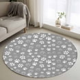 thumbnail image 1 of Round Rug 4Ft Washable Non-Slip, Dog Claws Circle Area Rugs for Living Room Bedroom, Grey Vintage Cartoon Funny Animals Print Indoor Floor Mats Carpet Runner for Home Decor Aesthetic, 1 of 8