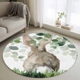 thumbnail image 1 of Round Rug 4Ft Washable Non-Slip, Easter Circle Area Rugs for Living Room Bedroom, Spring Bunny Botanical Eucalyptus Leaves Plants Indoor Floor Mats Carpet Runner for Home Decor Aesthetic, 1 of 8