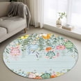 thumbnail image 1 of Round Rug 4Ft Washable Non-Slip, Easter Circle Area Rugs for Living Room Bedroom, Spring Eggs Eucalyptus Branch Floral Wooden Indoor Floor Mats Carpet Runner for Home Decor Aesthetic, 1 of 8