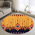 thumbnail image 1 of Round Rug 4Ft Washable Non-Slip, Ethnic Boho Circle Area Rugs for Living Room Bedroom, Vintage Abstract Geometric Textured Indoor Floor Mats Carpet Runner for Home Decor Aesthetic, 1 of 8