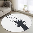 thumbnail image 1 of Round Rug 4Ft Washable Non-Slip, Giraffe Showering Circle Area Rugs for Living Room Bedroom, Modern Abstract Art Funny Animals Indoor Floor Mats Carpet Runner for Home Decor Aesthetic, 1 of 8