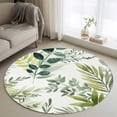 thumbnail image 1 of Round Rug 4Ft Washable Non-Slip, Green Leaves Circle Area Rugs for Living Room Bedroom, Summer Botanical Farmhouse Watercolor Leaf Indoor Floor Mats Carpet Runner for Home Decor Aesthetic, 1 of 8
