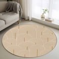 thumbnail image 1 of Round Rug 4Ft Washable Non-Slip, Khaki Boho Circle Area Rugs for Living Room Bedroom, Middle Century Modern Abstract Art Indoor Floor Mats Carpet Runner for Home Decor Aesthetic, 1 of 8