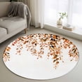 thumbnail image 1 of Round Rug 4Ft Washable Non-Slip, Orange Eucalyptus Circle Area Rugs for Living Room Bedroom, Fall Weeping Botanical Leaf Watercolor Indoor Floor Mats Carpet Runner for Home Decor Aesthetic, 1 of 8