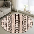 thumbnail image 1 of Round Rug 4Ft Washable Non-Slip, Red Black Boho Circle Area Rugs for Living Room Bedroom, Vintage Ethnic Tribe Abstract Art Indoor Floor Mats Carpet Runner for Home Decor Aesthetic, 1 of 8