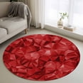 thumbnail image 1 of Round Rug 4Ft Washable Non-Slip, Red Geometric Circle Area Rugs for Living Room Bedroom, Vintage Minimalism Abstract Aesthetic Indoor Floor Mats Carpet Runner for Home Decor Aesthetic, 1 of 8