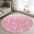 thumbnail image 1 of Round Rug 4Ft Washable Non-Slip, Red Ombre Circle Area Rugs for Living Room Bedroom, Farmhouse Stripes Modern Abstract Art Indoor Floor Mats Carpet Runner for Home Decor Aesthetic, 1 of 8