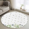 thumbnail image 1 of Round Rug 4Ft Washable Non-Slip, Spring Botanical Circle Area Rugs for Living Room Bedroom, Farmhouse Pastoral Daisy Leaves Indoor Floor Mats Carpet Runner for Home Decor Aesthetic, 1 of 8
