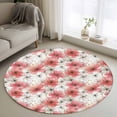 thumbnail image 1 of Round Rug 4Ft Washable Non-Slip, Spring Flowers Circle Area Rugs for Living Room Bedroom, Farmhouse Chinese Pink White Floral Indoor Floor Mats Carpet Runner for Home Decor Aesthetic, 1 of 8