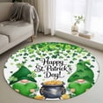 thumbnail image 1 of Round Rug 4Ft Washable Non-Slip, St. Patrick's Day Circle Area Rugs for Living Room Bedroom, Green Gnomes Spring Lucky Shamrocks Indoor Floor Mats Carpet Runner for Home Decor Aesthetic, 1 of 8