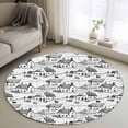 thumbnail image 1 of Round Rug 4Ft Washable Non-Slip, Vintage Farmhouse Circle Area Rugs for Living Room Bedroom, Country Farm Houses Cows Sheep Animal Indoor Floor Mats Carpet Runner for Home Decor Aesthetic, 1 of 8