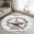 thumbnail image 1 of Round Rug 4Ft Washable Non-Slip, Western Stars Retro Circle Area Rugs for Living Room Bedroom, Wheat Rings Farmhouse Wooden Stripes Indoor Floor Mats Carpet Runner for Home Decor Aesthetic, 1 of 8