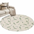 thumbnail image 1 of Round Rug 4ft Area Rug,Country Eucalyptus Retro Linen Area Rugs for Living Room Bedroom,Summer Leaves Plant Floor Mat Non-Slip Non-Shedding Carpet Indoor Accent Rugs, 1 of 9