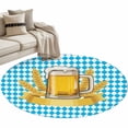 thumbnail image 1 of Round Rug 4ft Area Rug,Oktoberfest Theme Area Rugs for Living Room Bedroom,Farmhouse Wheat Beer Diamond Plaid Floor Mat Non-Slip Non-Shedding Carpet Indoor Accent Rugs, 1 of 9