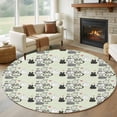 thumbnail image 1 of Round Rug 5Ft Washable Non-Slip, Easter Rabbit Circle Area Rugs for Living Room Bedroom, Cartoon Cute Bunny Sketch on Green Indoor Floor Mats Carpet Runner for Home Decor Aesthetic, 1 of 8