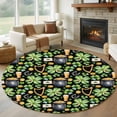 thumbnail image 1 of Round Rug 5Ft Washable Non-Slip, St. Patrick's Day Circle Area Rugs for Living Room Bedroom, Luck Shamrocks Beer Harp Horseshoes Envelope Indoor Floor Mats Carpet Runner for Home Decor Aesthetic, 1 of 8