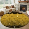 thumbnail image 1 of Round Rug 5Ft Washable Non-Slip, Yellow Geometric Circle Area Rugs for Living Room Bedroom, Modern Abstract Art Ombre Indoor Floor Mats Carpet Runner for Home Decor Aesthetic, 1 of 8