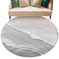 thumbnail image 1 of Round Rug 5ft Area Rug, Boho Beach Waves Gray Gradient Area Rugs for Living Room Bedroom, Summer Seaside Spray Floor Mat Non-Slip Non-Shedding Carpet Indoor Accent Rugs, 1 of 9