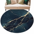 thumbnail image 1 of Round Rug 5ft Area Rug, Marble Texture Pattern Area Rugs for Living Room Bedroom, Gold Geometric Line Floor Mat Non-Slip Non-Shedding Carpet Indoor Accent Rugs, 1 of 9