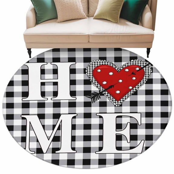 Round Rug 6Ft Vintage Home Circle Area Rugs Washable Non Slip Indoor Floor Mats Carpet for Living Room Bedroom Dining Room Home Decor