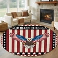 thumbnail image 1 of Round Rug 6Ft Washable Non-Slip, Independence Day Circle Area Rugs for Living Room Bedroom, Eagle U.S Flag Red Blue Stripes Retro Indoor Floor Mats Carpet Runner for Home Decor Aesthetic, 1 of 8
