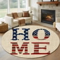 thumbnail image 1 of Round Rug 6Ft Washable Non-Slip, Khaki Vintage Circle Area Rugs for Living Room Bedroom, American Flag Retro Art Rustic Indoor Floor Mats Carpet Runner for Home Decor Aesthetic, 1 of 8