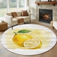 thumbnail image 1 of Round Rug 6Ft Washable Non-Slip, Lemon Circle Area Rugs for Living Room Bedroom, Yellow Summer Botanical Watercolor Wooden Indoor Floor Mats Carpet Runner for Home Decor Aesthetic, 1 of 8