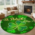 thumbnail image 1 of Round Rug 6Ft Washable Non-Slip, St. Patrick's Day Circle Area Rugs for Living Room Bedroom, Spring Green Lucky Grass Watercolor Indoor Floor Mats Carpet Runner for Home Decor Aesthetic, 1 of 8