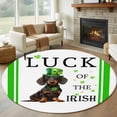 thumbnail image 1 of Round Rug 6Ft Washable Non-Slip, St. Patrick's Day Circle Area Rugs for Living Room Bedroom, Spring Lucky Hats Dogs Grass Striped Indoor Floor Mats Carpet Runner for Home Decor Aesthetic, 1 of 8