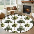 thumbnail image 1 of Round Rug 6Ft Washable Non-Slip, Tropical Trees Circle Area Rugs for Living Room Bedroom, Summer Palm Trees Botanical Vintage Green Indoor Floor Mats Carpet Runner for Home Decor Aesthetic, 1 of 8