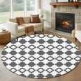 thumbnail image 1 of Round Rug 6Ft Washable Non-Slip, Vintage Bohemia Circle Area Rugs for Living Room Bedroom, Abstract Geometric Art Simple Boho Dark Gray Indoor Floor Mats Carpet Runner for Home Decor Aesthetic, 1 of 8