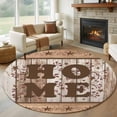 thumbnail image 1 of Round Rug 6Ft Washable Non-Slip, Vintage Farmhouse Circle Area Rugs for Living Room Bedroom, Retro Home Text Country Star Wooden Indoor Floor Mats Carpet Runner for Home Decor Aesthetic, 1 of 8
