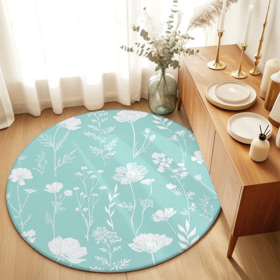 Round Rug 6ft Area Rug, Area Rugs for Living Room Bedroom, Floor Mat Non-Slip Non-Shedding Carpet Indoor Accent Rugs