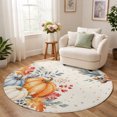 Round Rug 6ft, Thanksgiving Fall Low Pile Washable Rugs for Kitchen ...