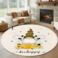 thumbnail image 1 of Round Rug 7Ft Washable Non-Slip, Bees Gnomes Circle Area Rugs for Living Room Bedroom, Spring Floral Farmhouse Daisy Indoor Floor Mats Carpet Runner for Home Decor Aesthetic, 1 of 8