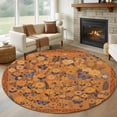 thumbnail image 1 of Round Rug 7Ft Washable Non-Slip, Boho Yellow Flowers Circle Area Rugs for Living Room Bedroom, Spring Abstract Watercolor Floral Leaf Indoor Floor Mats Carpet Runner for Home Decor Aesthetic, 1 of 8