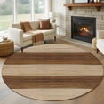 thumbnail image 1 of Round Rug 7Ft Washable Non-Slip, Brown Wood Grain Circle Area Rugs for Living Room Bedroom, Ombre Rustic Retro Wooden Plank Indoor Floor Mats Carpet Runner for Home Decor Aesthetic, 1 of 8