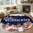 thumbnail image 1 of Round Rug 7Ft Washable Non-Slip, Navy Blue Christmas Circle Area Rugs for Living Room Bedroom, Santa Snowman Snowflake Gifts Elk Indoor Floor Mats Carpet Runner for Home Decor Aesthetic, 1 of 8