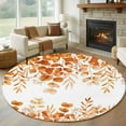 thumbnail image 1 of Round Rug 7Ft Washable Non-Slip, Orange Eucalyptus Leaves Circle Area Rugs for Living Room Bedroom, Spring Summer Botanical Indoor Floor Mats Carpet Runner for Home Decor Aesthetic, 1 of 8